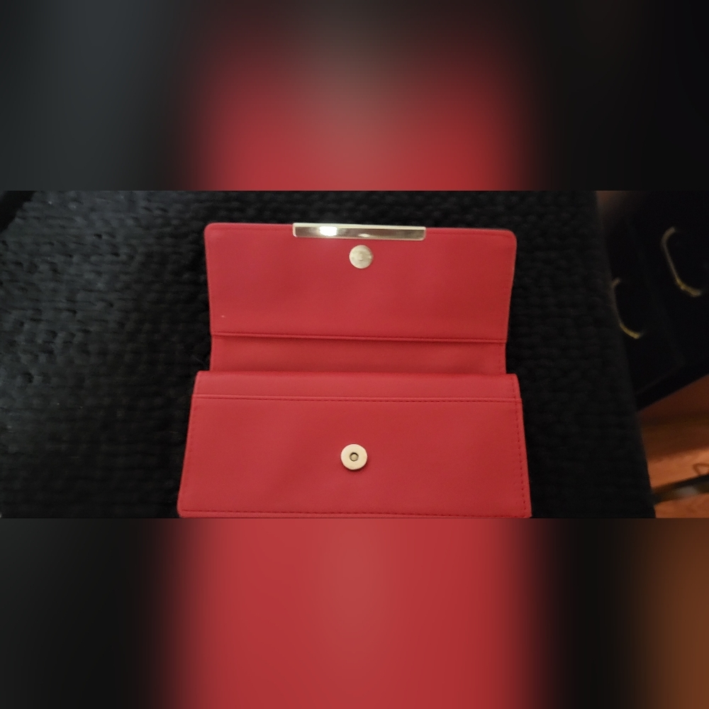 Elegant Brown N Red Women's Wallet Clutch, Inspired By LVUITTON, with Dust Cover - Picture 2 of 5
